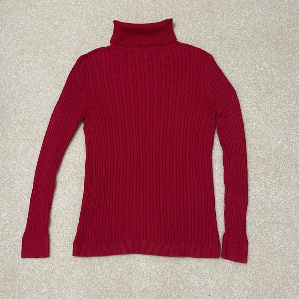 Talbots Mp cable knit turtleneck sweater. Small amount of peeling C pic - Picture 6 of 9
